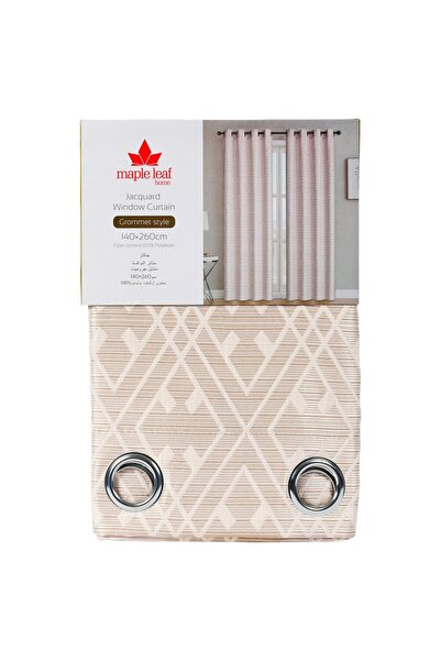 MAPLE LEAF ستارة نافذة جاكار منزلية 140 × 260 سم لون خوخي
