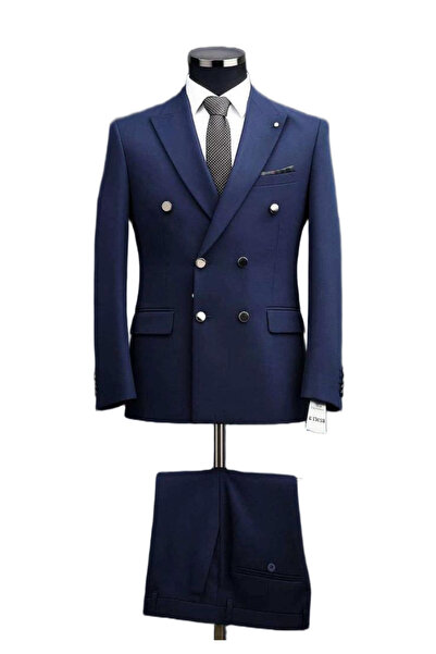 Bay Barkod Giyim Erkek Kruvaze Spor Takım Elbise Lacivert