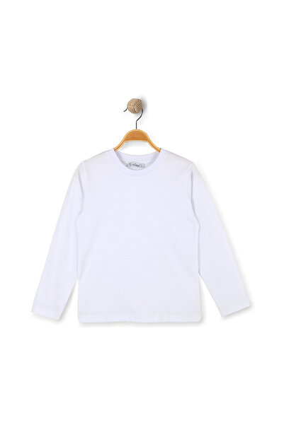 ALG ÇOCUK UNISEX DÜZ UZUN KOLLU TİŞÖRT - RİBANA YAKA