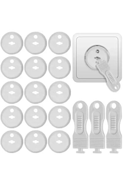 SMARTECH Set 15 Safety Plug Protectors for Children, ABS, Includes 3 Keys