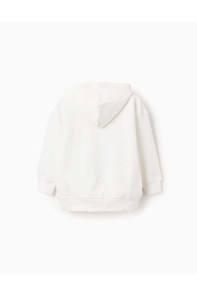 Ziddy Cotton Hooded Sweatshirt for Boys 'Bold', White