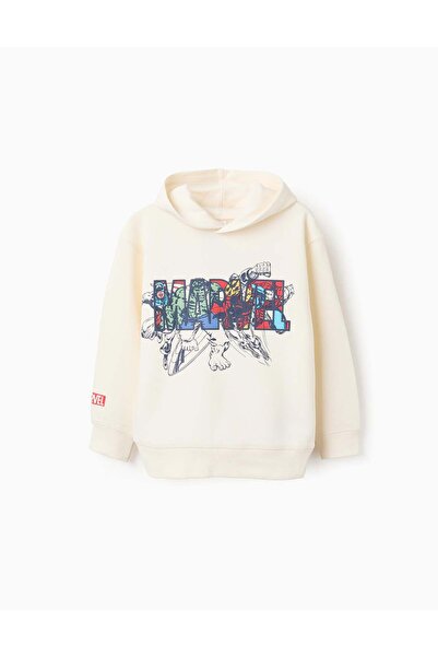 Ziddy Hooded Sweatshirt with Print for Boys 'Avengers', White