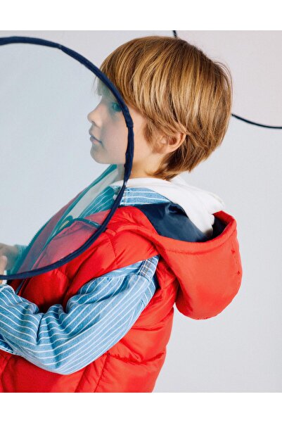 Ziddy Hooded Padded Gilet for Boys, Red