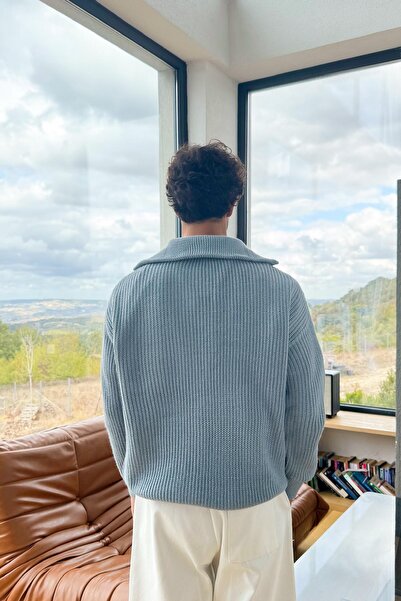 Flaw Wear Basic Mavi Zip Kazak