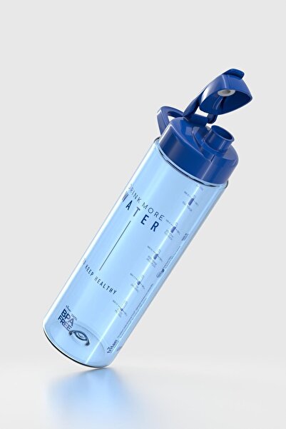 Renga Lidya Text Patterned 630 ml Tritan Flask 912033 Blue