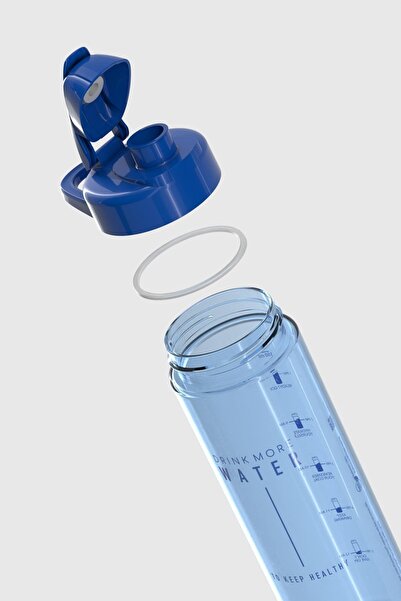 Renga Lidya Text Patterned 630 ml Tritan Flask 912033 Blue