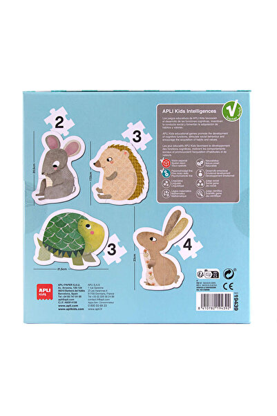 Apli Kids Primul meu Puzzle Progresiv APLI, cu animale, 12 piese