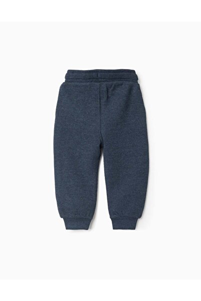 Ziddy Waffle Textured Joggers for Baby Boys, Dark Blue