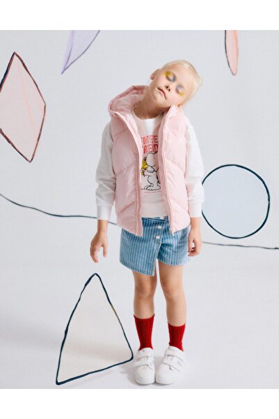 Ziddy Striped Denim Skort + Pompom Bobble for Girls, Blue