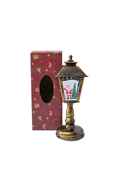 velve Английски музикален коледен фенер, с LED, 21 см, кафяв венге