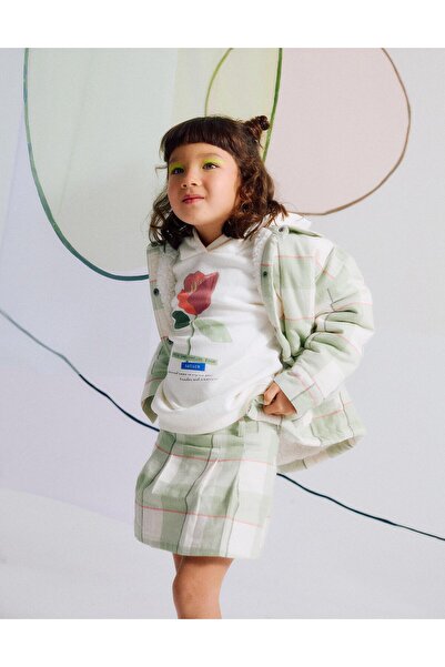 Ziddy Check Flannel Skort for Girls, Green