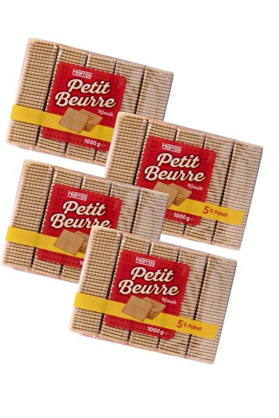 Harras Classic Petit Beurre Biscuits 5 Pack 1000g X 4 Pcs - 4 kg Total