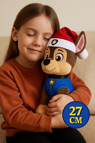 TOYFEST Paw Patrol Yılbaşı Serisi Chase 27 Cm Peluş Oyuncak Polis Köpek