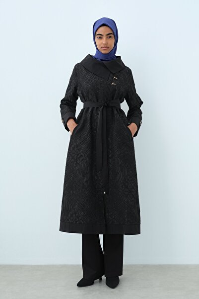 Nihan İnce Kapitone Rahat Kalıp Kap Siyah