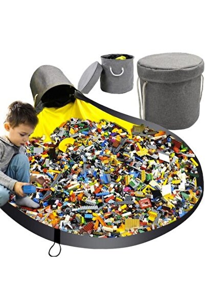 SMARTECH Foldable Storage Basket for Toys or Clothes, Play Mat, Dust-proof Lid, 31 x 27 cm