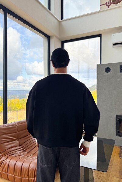 Flaw Wear Μαύρο φούτερ με λεπτομέρεια μπροστινής τσέπης