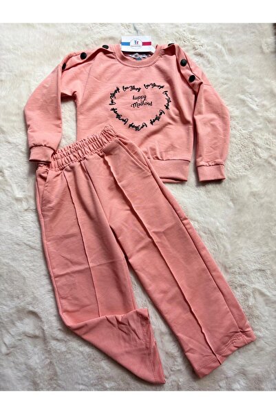 NurcanBebe Double-Breasted Girls' Suit with Buttons on the Shoulders