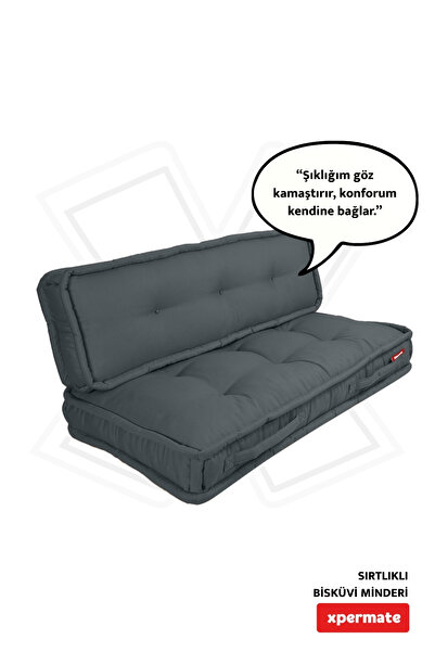 XPERMATE Підлогова подушка Biscuit, стільникова передня подушка для піддонів, подушка для лавки та саду, 60x120x14 см, антрацит