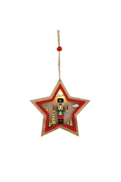 Flippy Ornament de Crăciun pentru brad, figurină din lemn în formă de spărgăt...