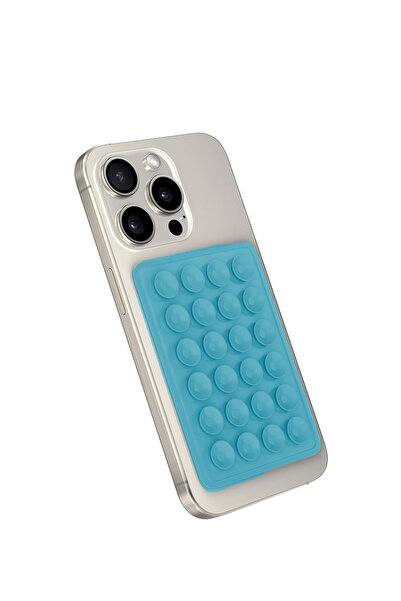 bewn Telefon Arkasına Yapışan Silikon Vantuzlu Telefon Tutucu Vakumlu Turkuaz