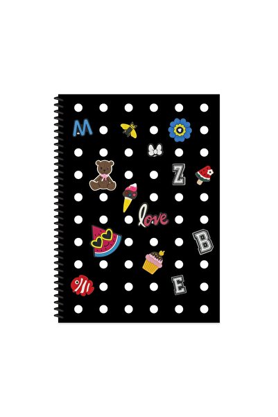 KESKİN COLOR دفتر ملاحظات ممتع بغلاف مربع من البولي بروبيلين مقاس A4 - أسود