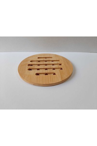 bir sürü eşya pak market Wooden Bamboo Trivet Teapot Coaster Round Perforated Pot Holder Teapot Mat