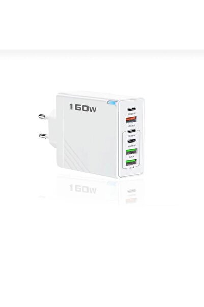 MYGALAXY “160W Süper Hızlı Şarj Cihazı | 6 Port USB + PD Çoklu Şarj Adaptörü”