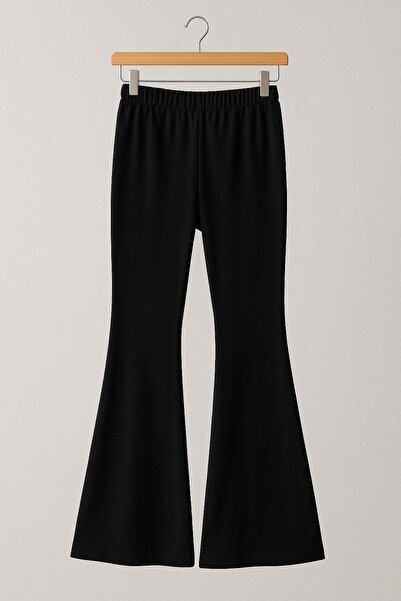 Hilal Akıncı Kids Κοριτσίστικο κολάν ελαστικό ύφασμα από ατσάλι πλεκτό καμπάνα