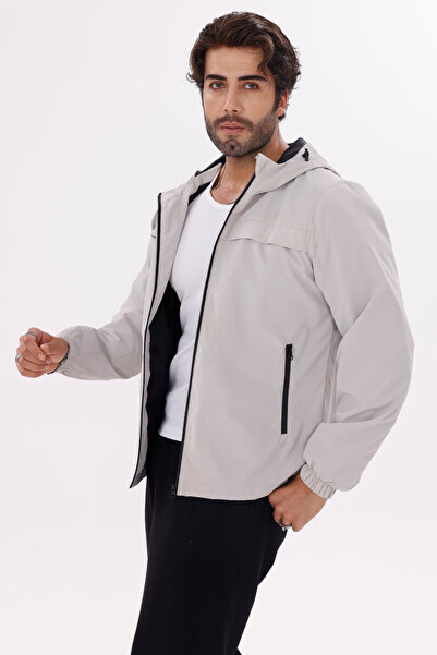 Royalside Men's Hooded Nova Fabric Stylish Seasonal Waterproof and Windproof Raincoat