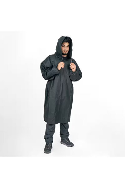 Decathlon Waterproof Poncho Raincoat - Fishing - Black - 100