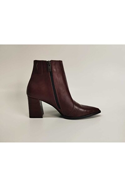 Lucciola Kadın Hakiki Deri Bordo Topuklu Bot