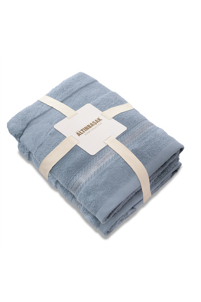 Altınbaşak Nila Cotton Combed Cotton 2-Piece Hand Towel Set 50 X 90 Light Blue