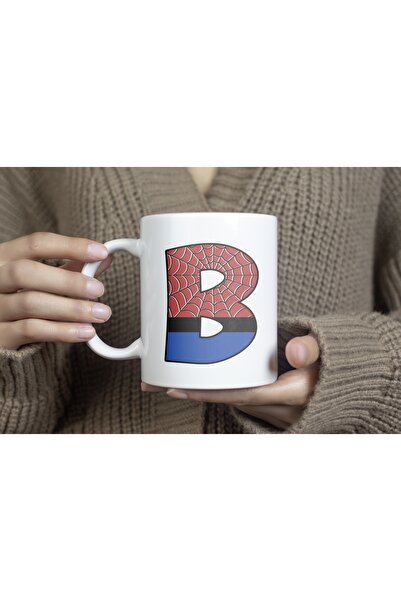 Beramussa كوب سبايدر مان بحرف B، كوب بنمط سبايدر مان كهدية، كوب عيد ميلاد