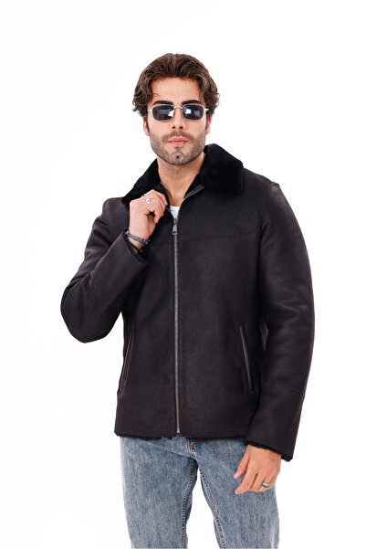 Metins Leather Erkek Kışlık Kürk Rahat Kalıp Hakiki Deri Mont 8007Jacobo