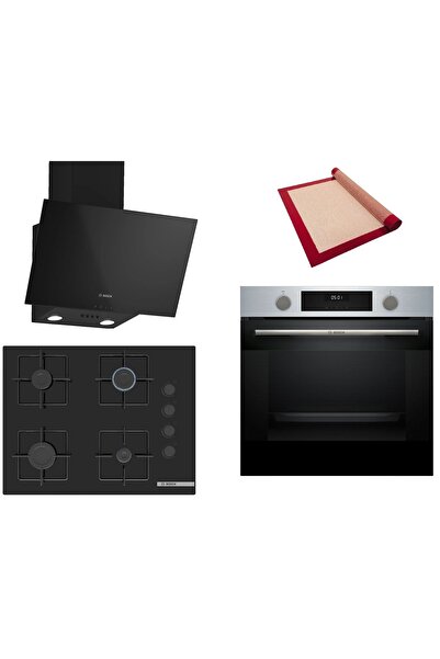 Bosch Siyah 3 lü Ankastre Set (HUA717BR0T-POP7C6P30O-DWK63PJ60T) Buhar Destek...