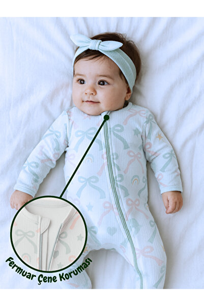 Mama Yoyo Baby&Kids Organic Interlock Jumpsuit - Bow Patterned