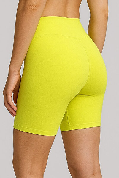 RANDOM Kadın Neon Yeşil Tek Cepli Push Up Yüksel Bel Toparlayıcı Biker Tayt