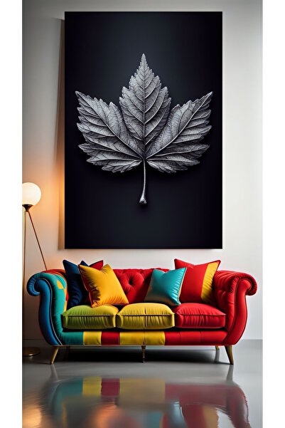 özkacar GRAY LEAF V1 Home Wall Salon Salon de înfrumusețare Birou Magazin Dec...