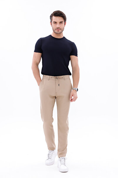freemen Men's Lace-Up Trousers Slim Fit Stretch Fabric