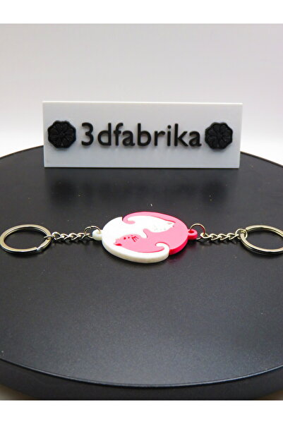 MODA Puzzle Designed Double Cat Keychain – Special Gift for Lovers