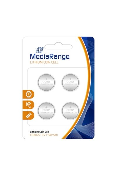 MediaRange CR2025 Lithium Batteries, 3V, 4 pcs