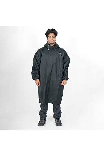 Decathlon Waterproof Poncho Raincoat - Fishing - Black - 100