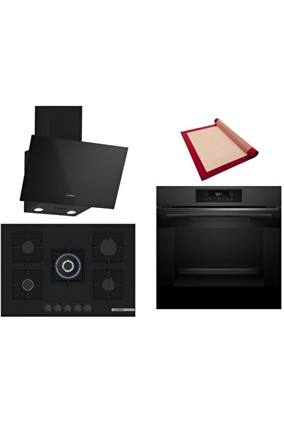 Bosch Siyah 3 lü Ankastre Set (HJG852YT0T-PNQ7B6P30O-DWK63PJ60T) 3D Fry - Piş...