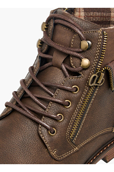 LBL by Shoexpress Panelled Ankle Boots with Zip Closure