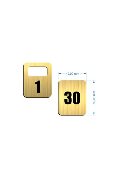creative sign SET NUMERE GARDEROBA DIN ABS AURIU/NEGRU -60 PIESE (ABS GRAVAT LASER)