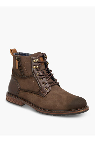 LBL by Shoexpress Panelled Ankle Boots with Zip Closure