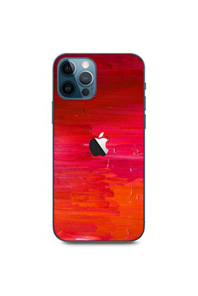 Optim Solution Folie Skin Spate pentru Apple Iphone 12 Pro, Red Burst Design, High Grip, Rosu