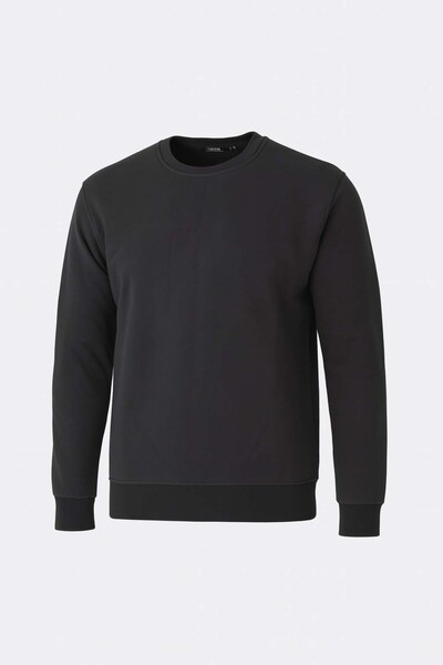 trender O Neck 3 Thread Ribbed Anthracite Men's Sweatshirt 5012