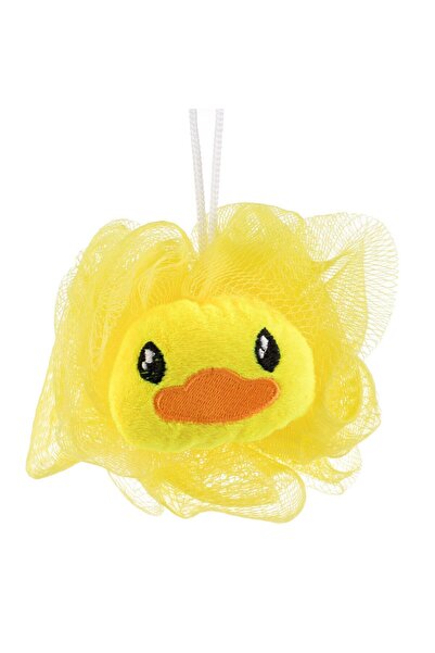 OEM Yellow Duckling Mesh Bath Sponge for Children 19cm