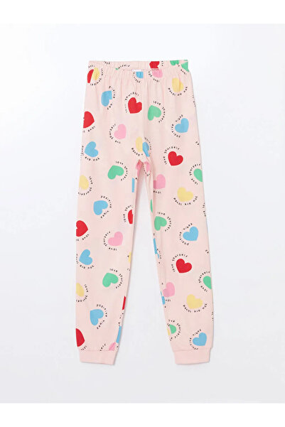 LC Waikiki LCW Kids Pembe Bisiklet Yaka Kız Çocuk Pijama Takımı